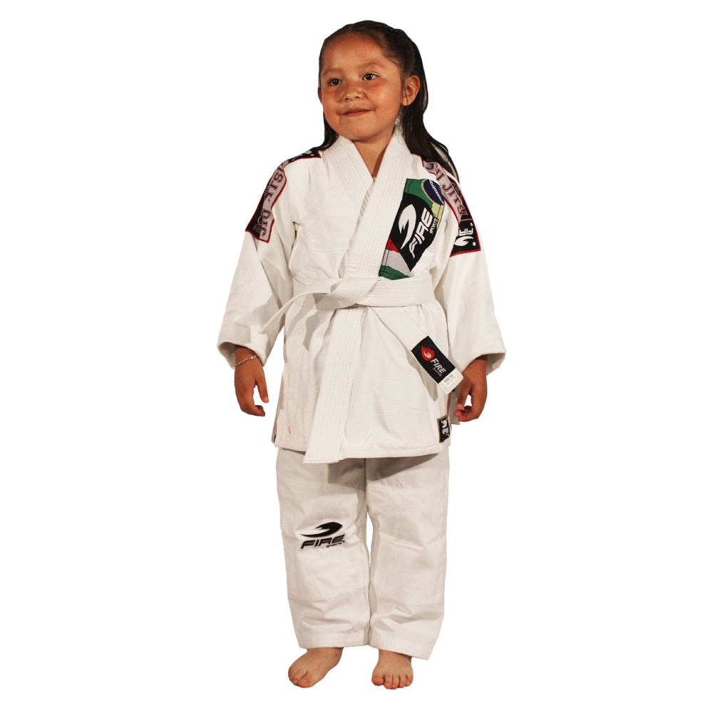 Gi Kimono Single Weave BJJ Infantil 350gr