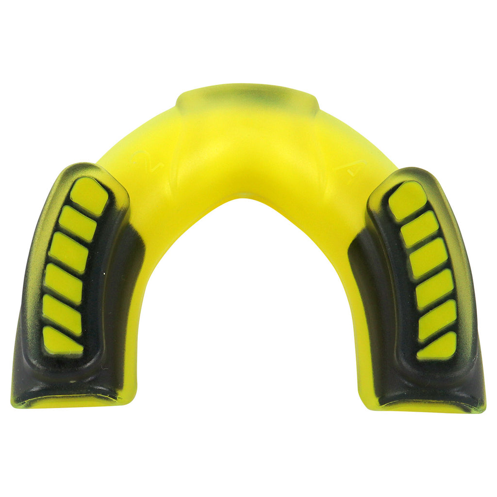 Protector bucal Fire Sports bicolor moldeable para box y artes marciales.