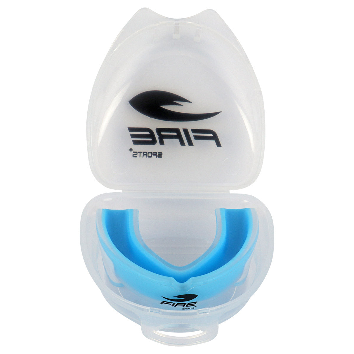 Protector bucal Fire Sports bicolor moldeable para box y artes marciales.