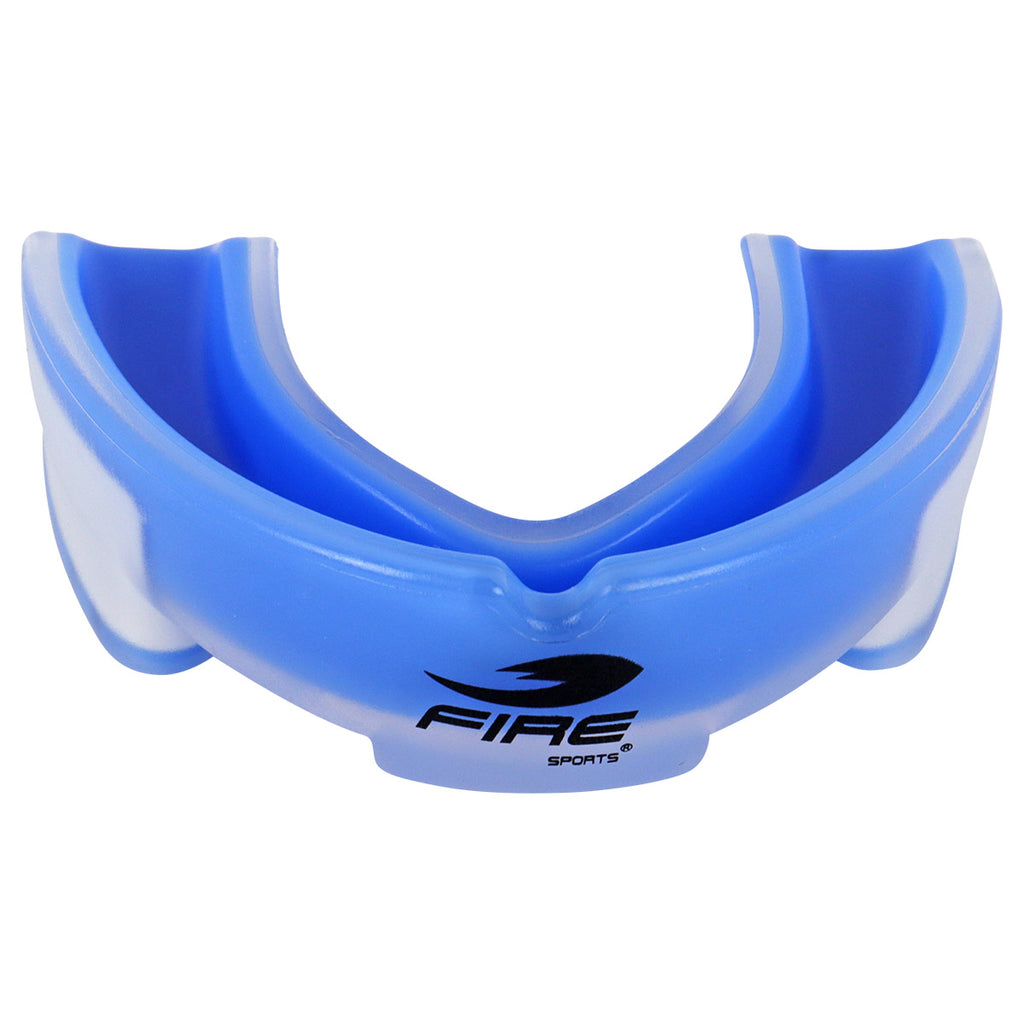 Protector bucal Fire Sports bicolor moldeable para box y artes marciales.