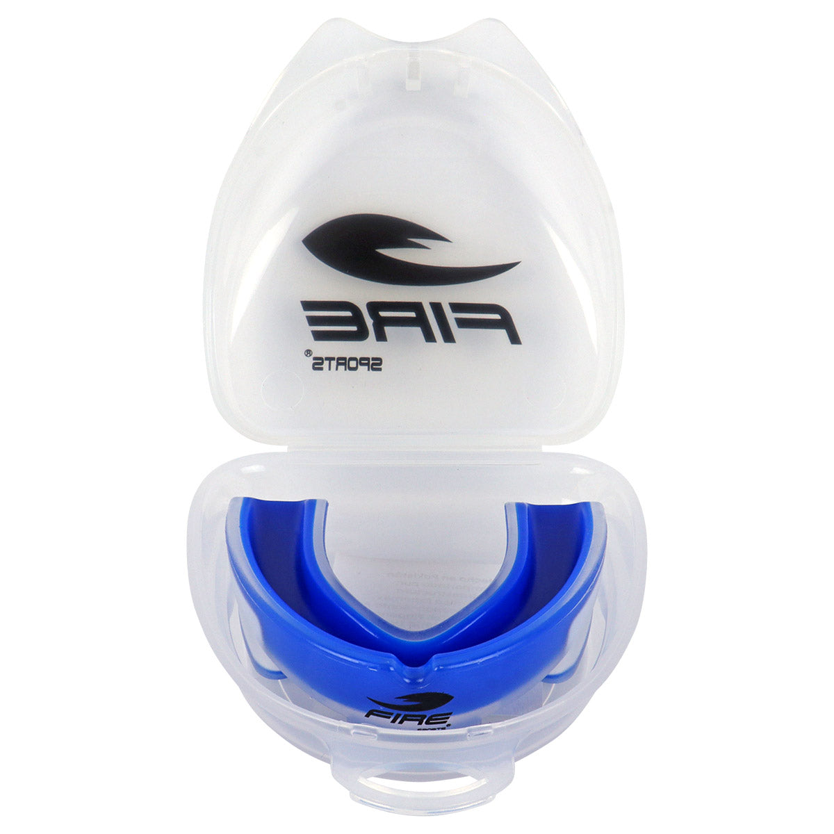 Protector bucal Fire Sports bicolor moldeable para box y artes marciales.