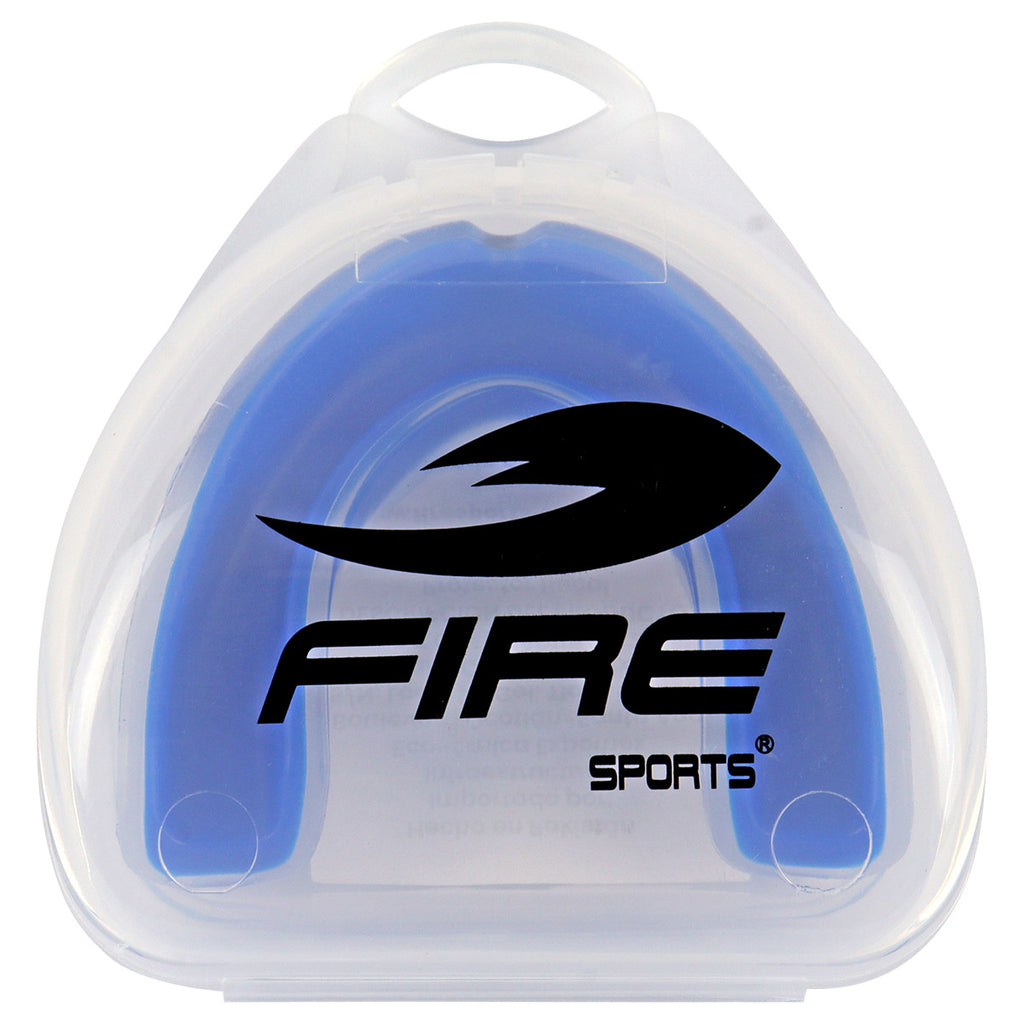 Protector bucal Fire Sports bicolor moldeable para box y artes marciales.