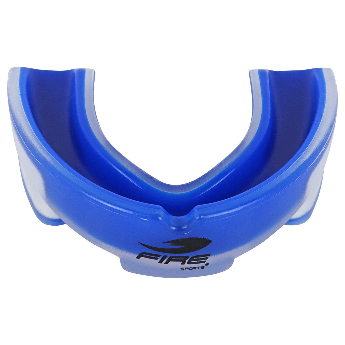 Protector bucal Fire Sports bicolor moldeable para box y artes marciales.