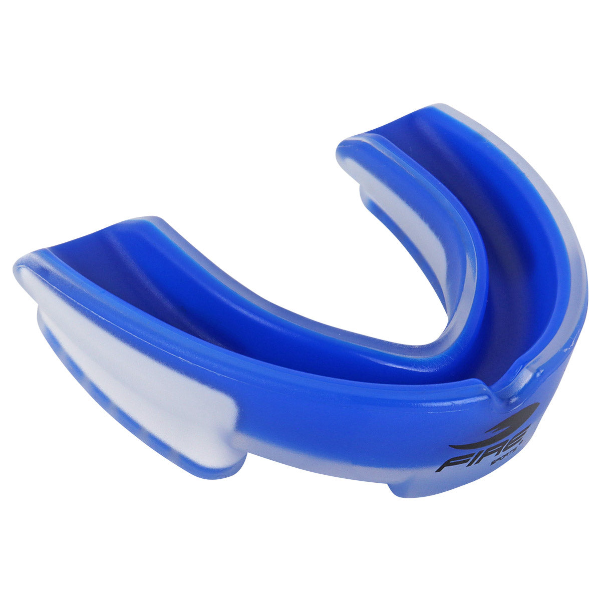 Protector bucal Fire Sports bicolor moldeable para box y artes marciales.