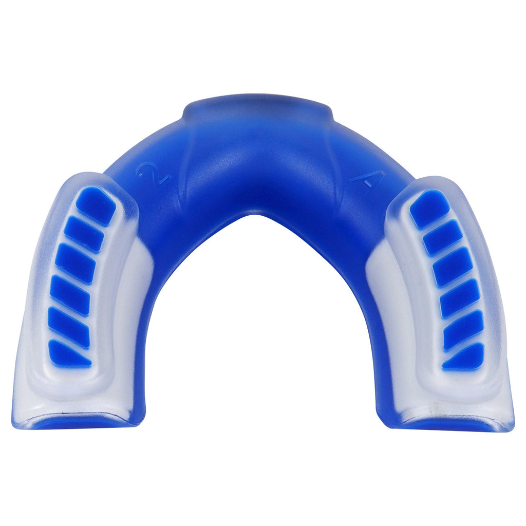 Protector bucal Fire Sports bicolor moldeable para box y artes marciales.