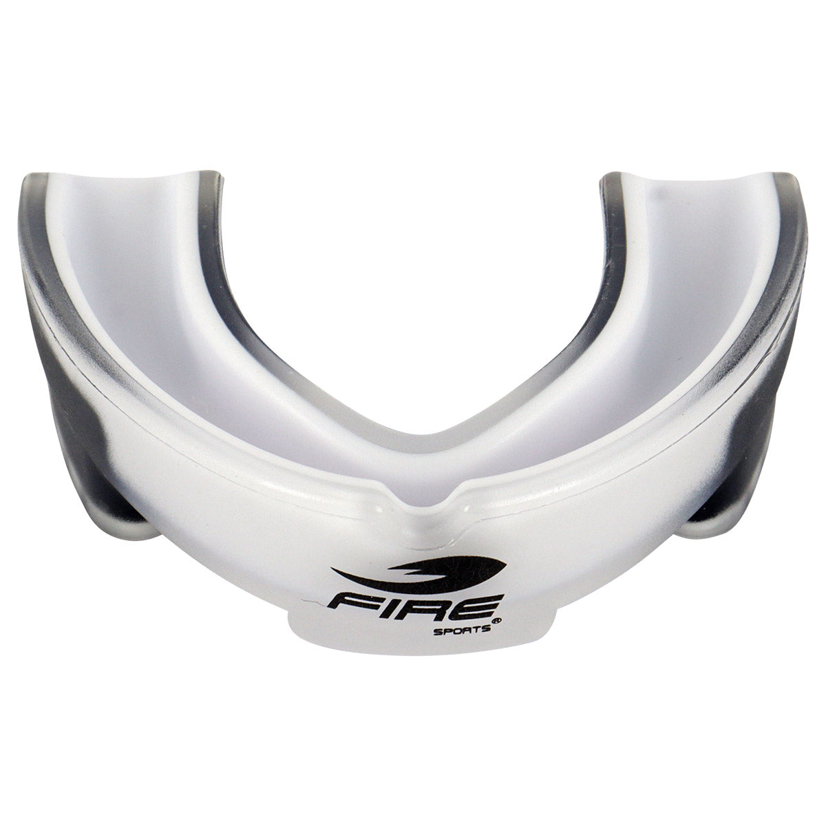 Protector bucal Fire Sports bicolor moldeable para box y artes marciales.