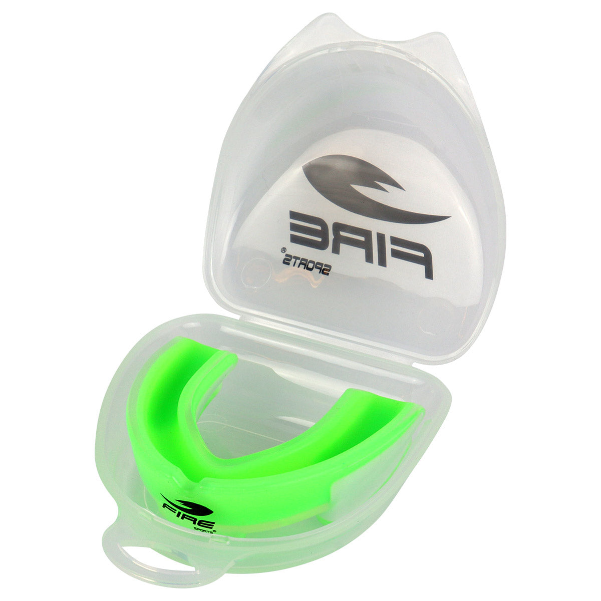 Protector bucal Fire Sports bicolor moldeable para box y artes marciales.