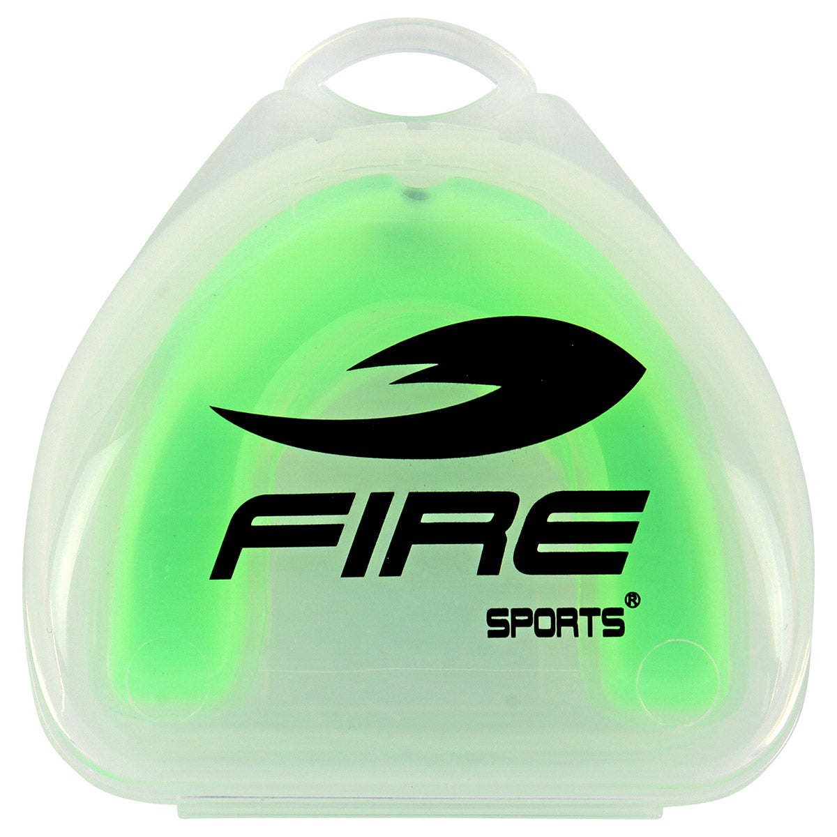 Protector bucal Fire Sports bicolor moldeable para box y artes marciales.