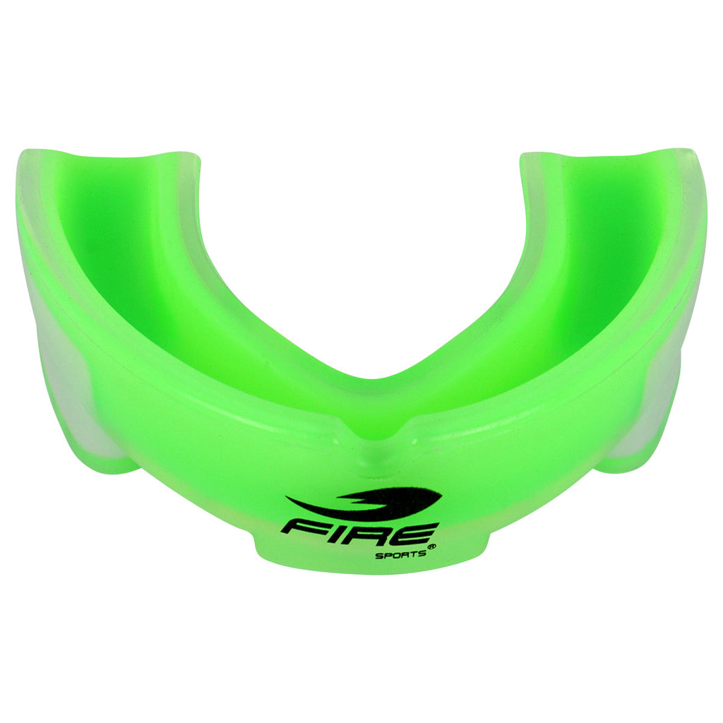 Protector bucal Fire Sports bicolor moldeable para box y artes marciales.