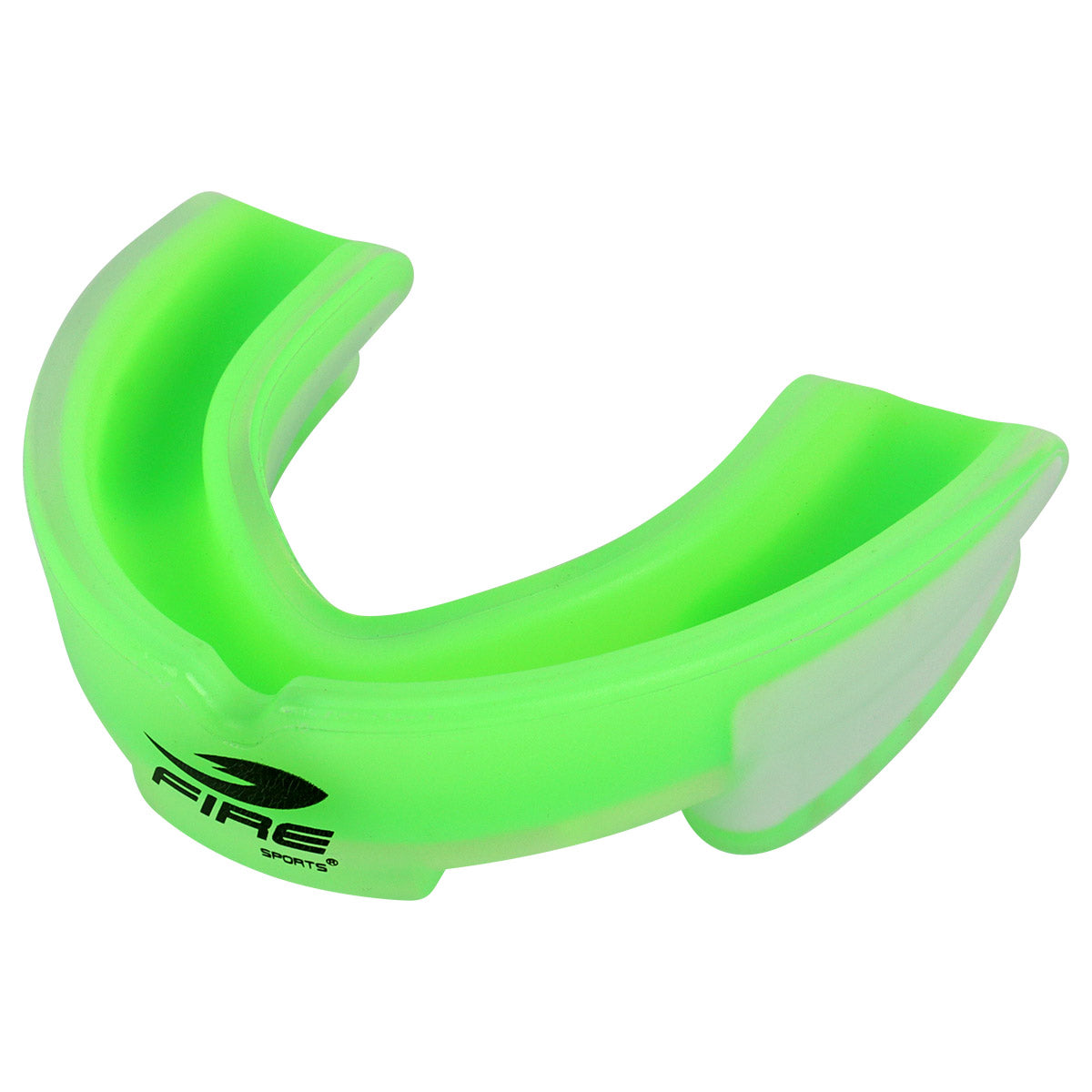 Protector bucal Fire Sports bicolor moldeable para box y artes marciales.