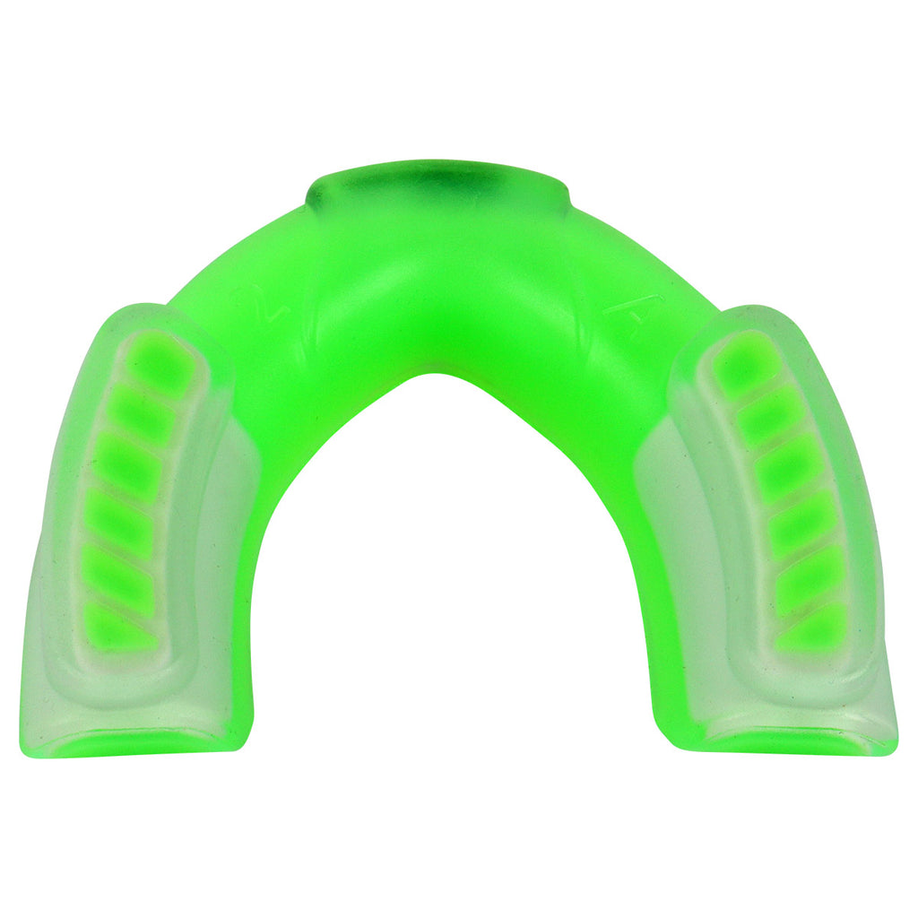 Protector bucal Fire Sports bicolor moldeable para box y artes marciales.