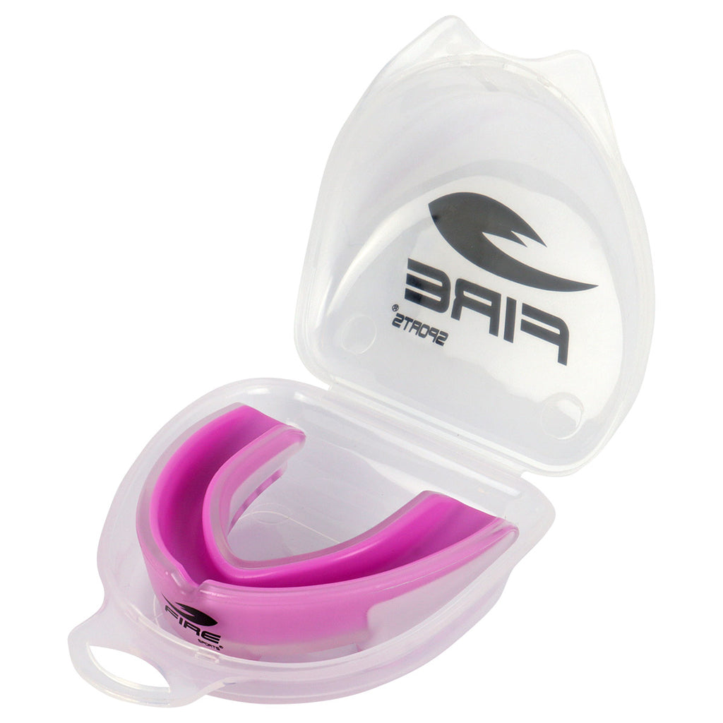 Protector bucal Fire Sports bicolor moldeable para box y artes marciales.