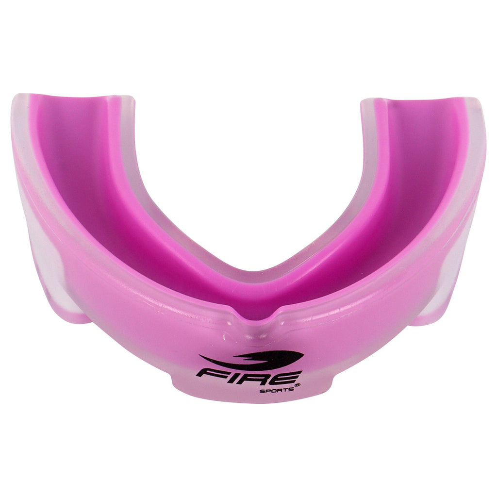 Protector bucal Fire Sports bicolor moldeable para box y artes marciales.