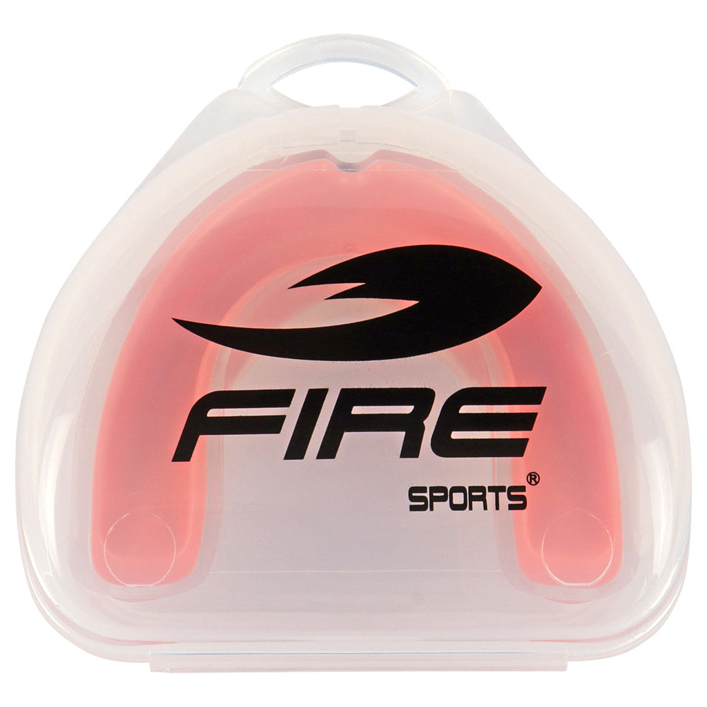 Protector bucal Fire Sports bicolor moldeable para box y artes marciales.