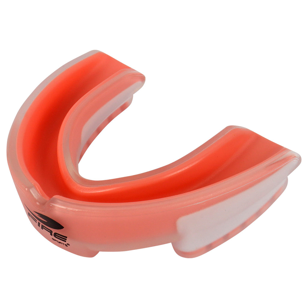 Protector bucal Fire Sports bicolor moldeable para box y artes marciales.