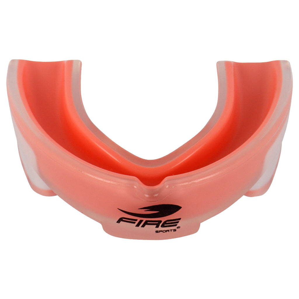 Protector bucal Fire Sports bicolor moldeable para box y artes marciales.
