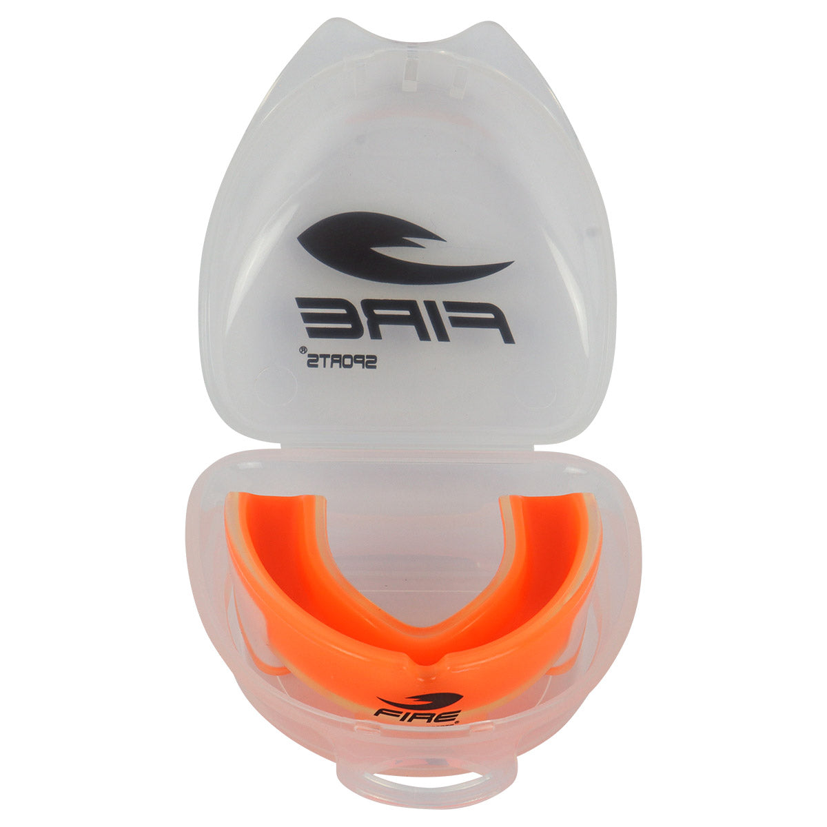 Protector bucal Fire Sports bicolor moldeable para box y artes marciales.
