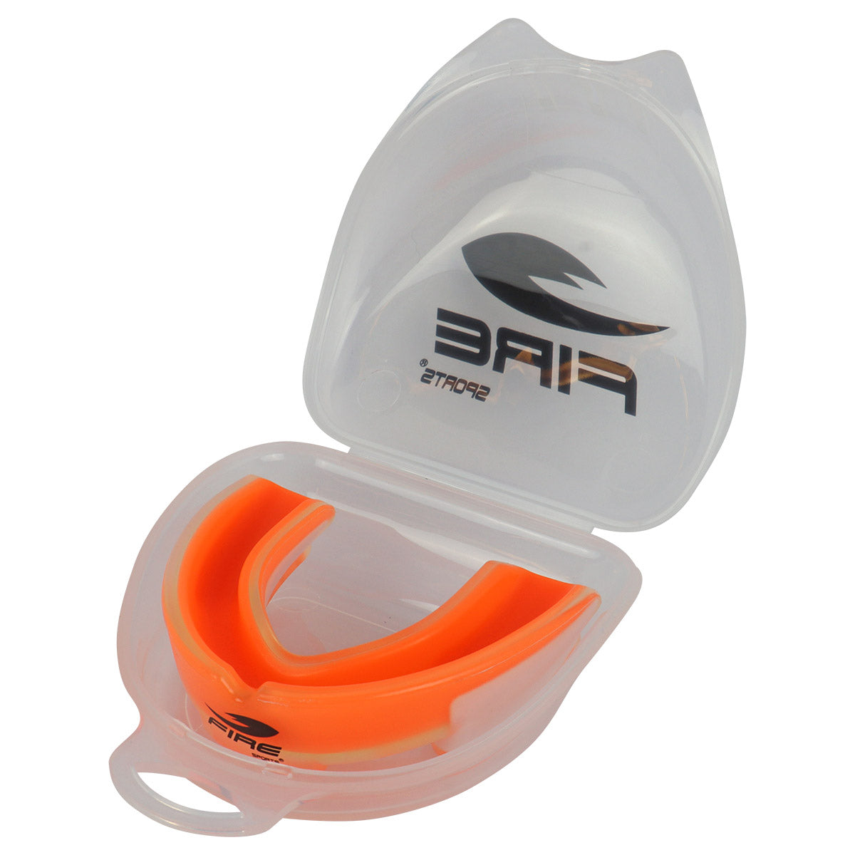 Protector bucal Fire Sports bicolor moldeable para box y artes marciales.
