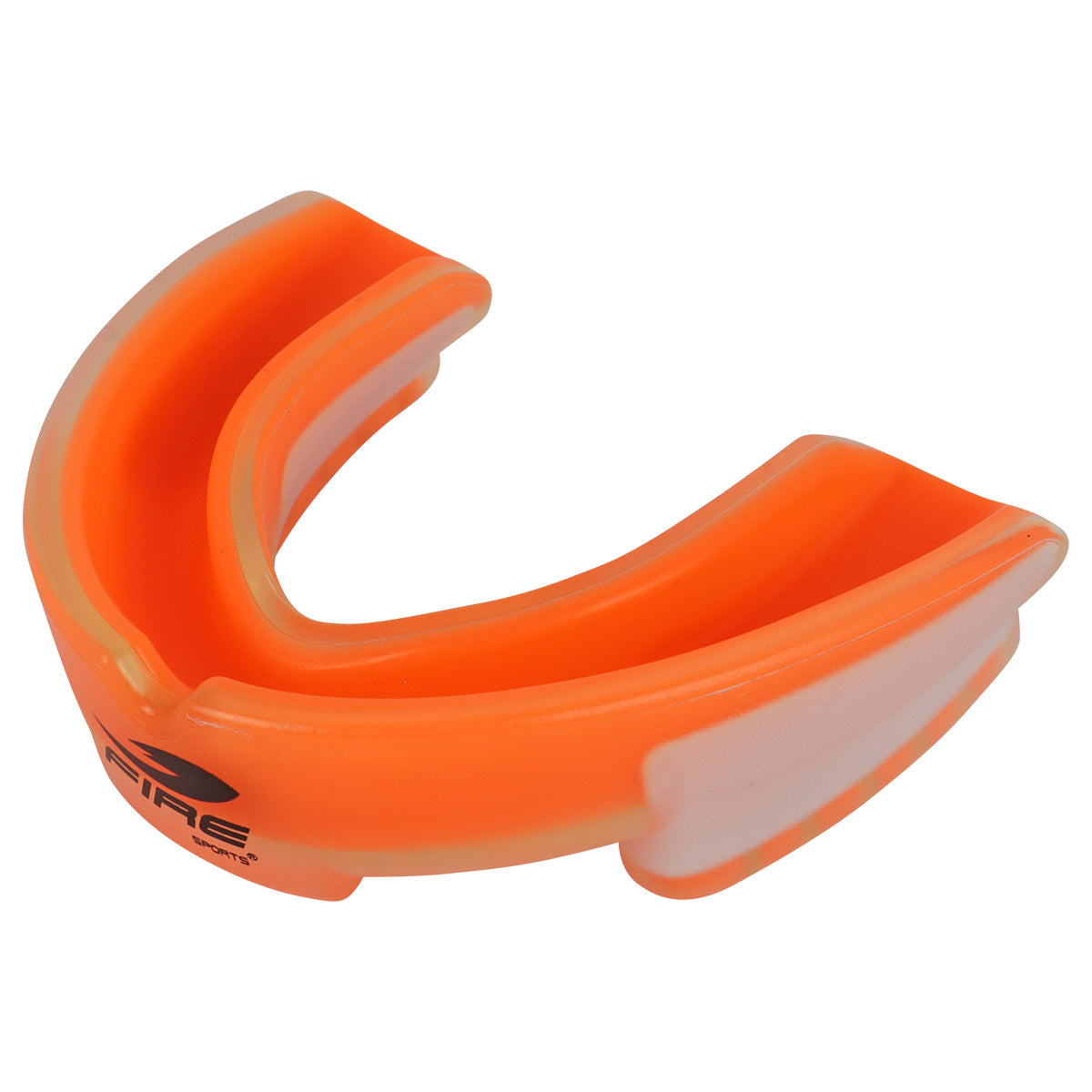 Protector bucal Fire Sports bicolor moldeable para box y artes marciales.