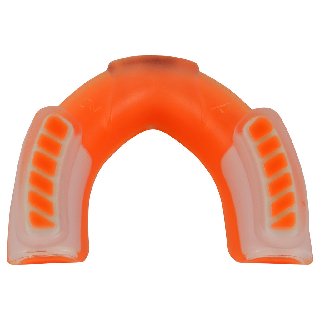 Protector bucal Fire Sports bicolor moldeable para box y artes marciales.