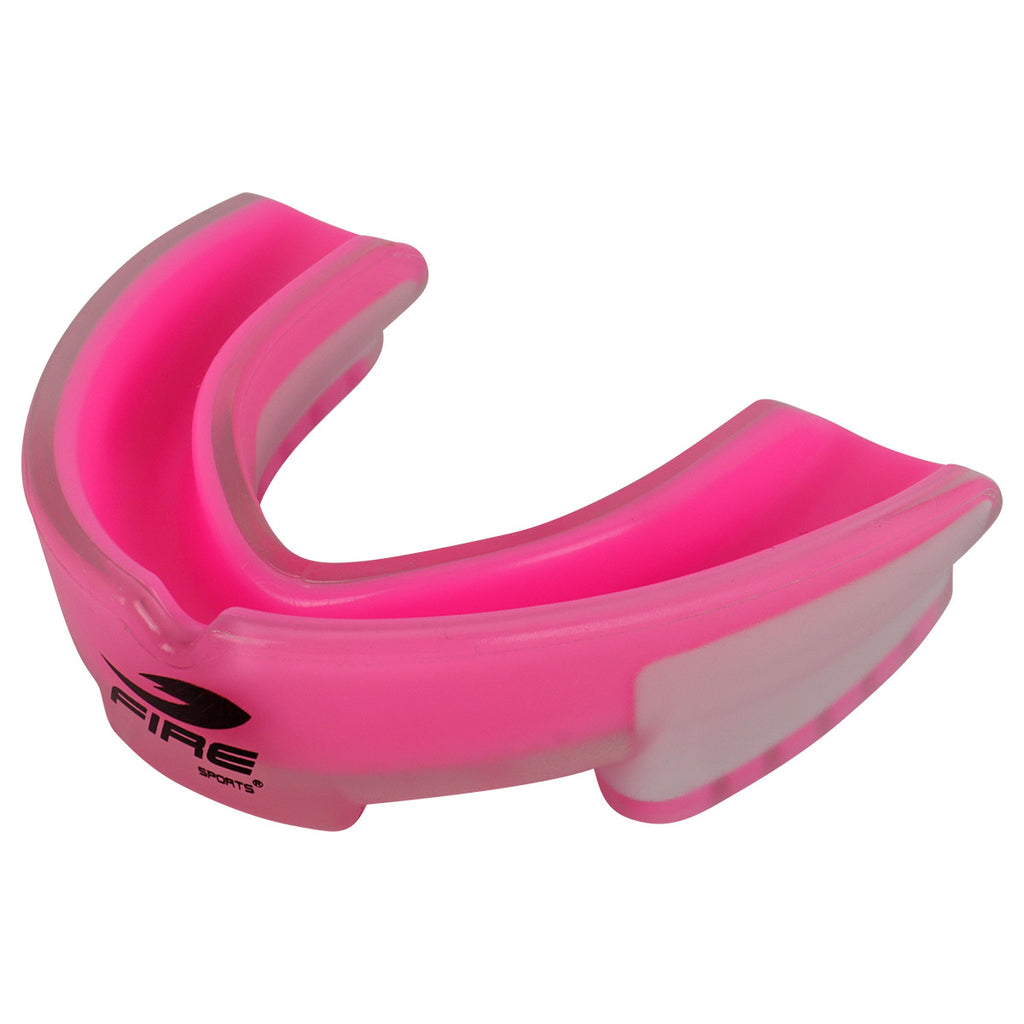 Protector bucal Fire Sports bicolor moldeable para box y artes marciales.