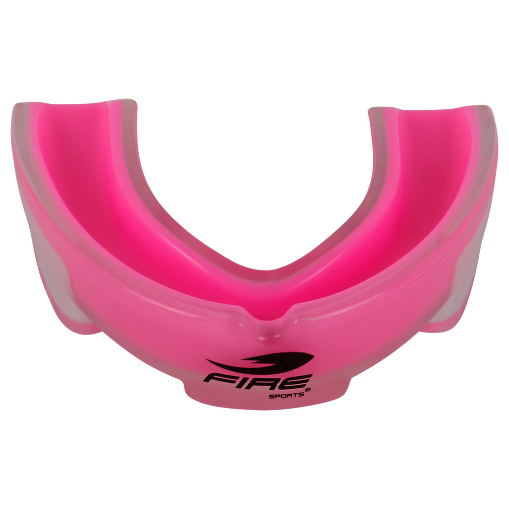 Protector bucal Fire Sports bicolor moldeable para box y artes marciales.