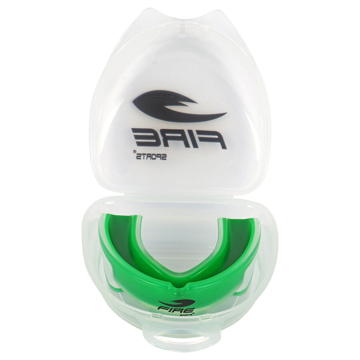 Protector bucal Fire Sports bicolor moldeable para box y artes marciales.