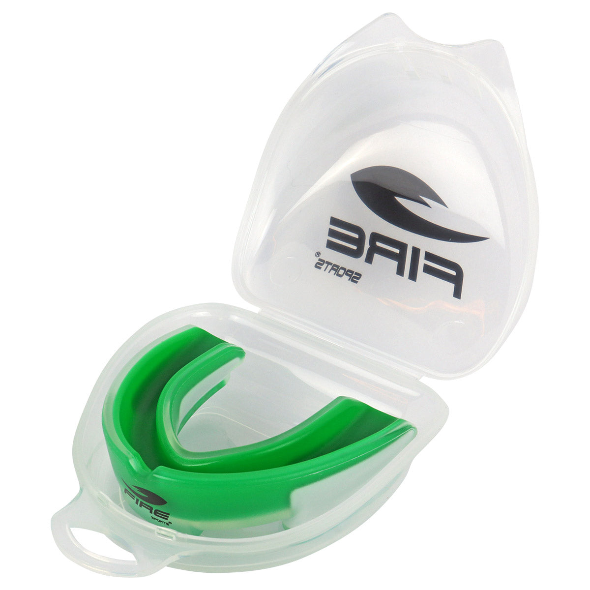Protector bucal Fire Sports bicolor moldeable para box y artes marciales.