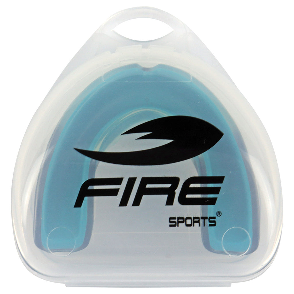 Protector bucal Fire Sports bicolor moldeable para box y artes marciales.