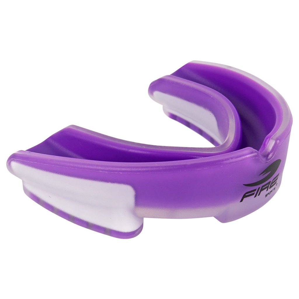 Protector bucal Fire Sports bicolor moldeable para box y artes marciales.