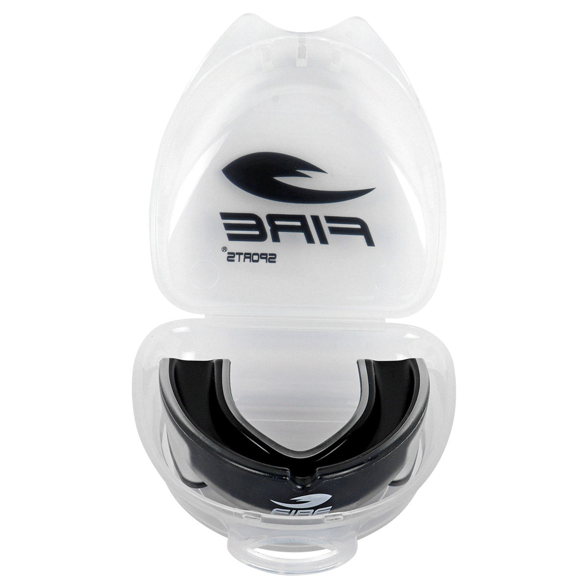 Protector bucal Fire Sports bicolor moldeable para box y artes marciales.