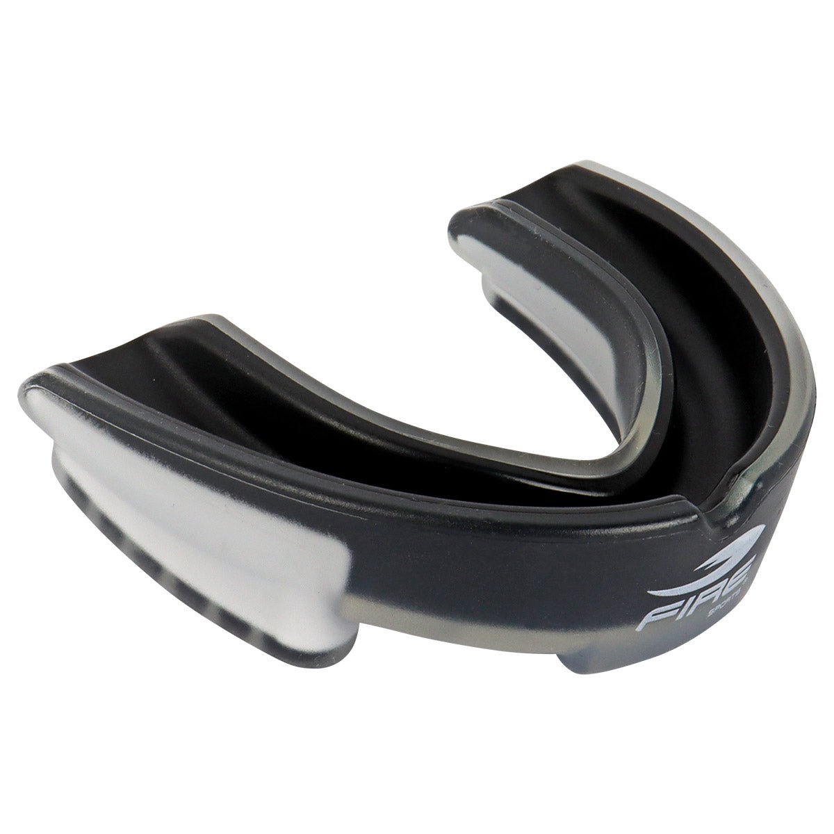 Protector bucal Fire Sports bicolor moldeable para box y artes marciales.
