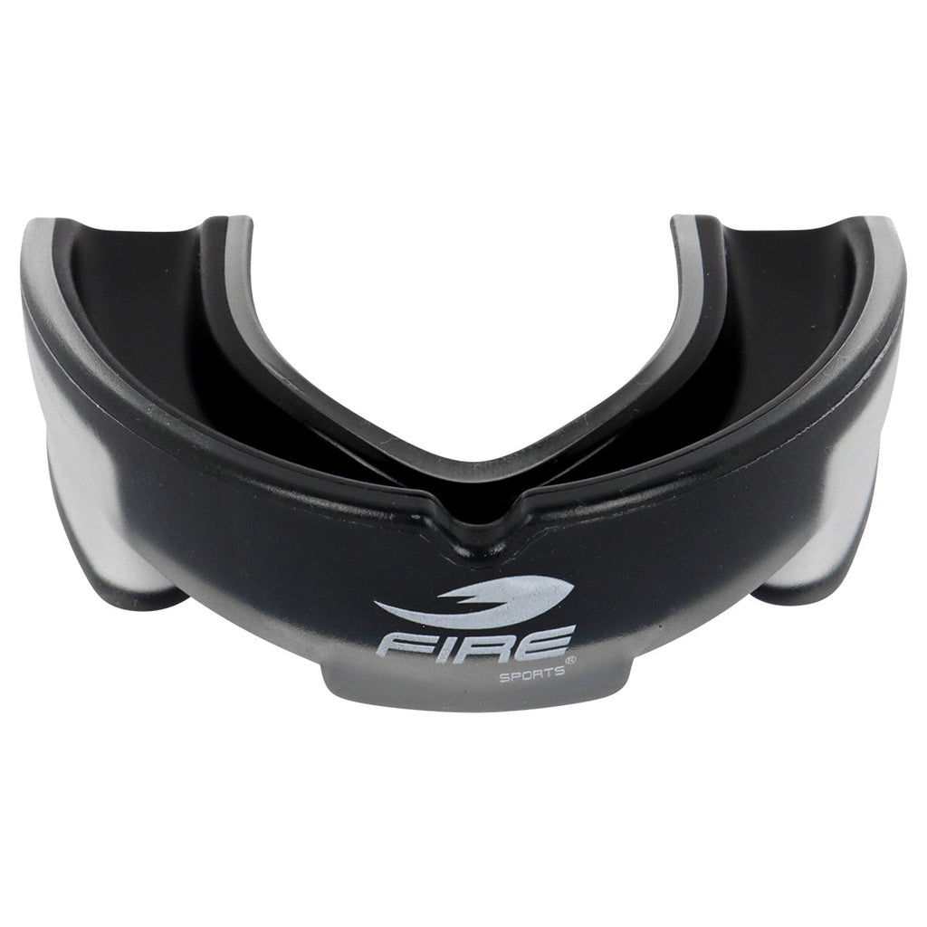 Protector bucal Fire Sports bicolor moldeable para box y artes marciales.