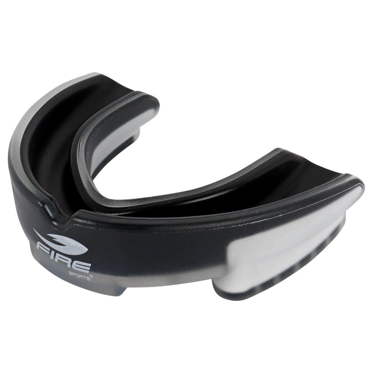 Protector bucal Fire Sports bicolor moldeable para box y artes marciales.