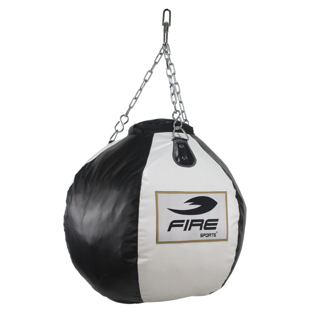 Costal box tipo bola PU Fire Sports para gimnasio negro blanco