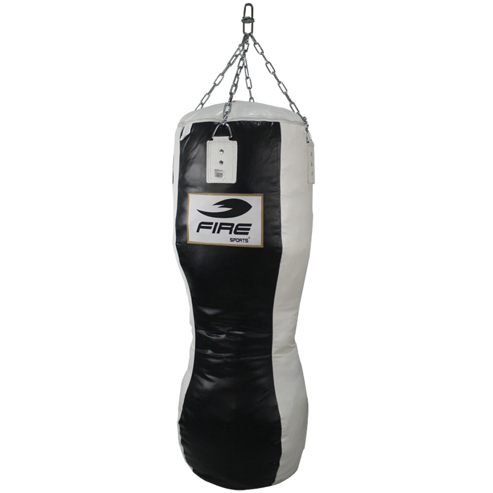 Costal de box cuerpo PU Fire Sports para Gimnasio negro/blanco