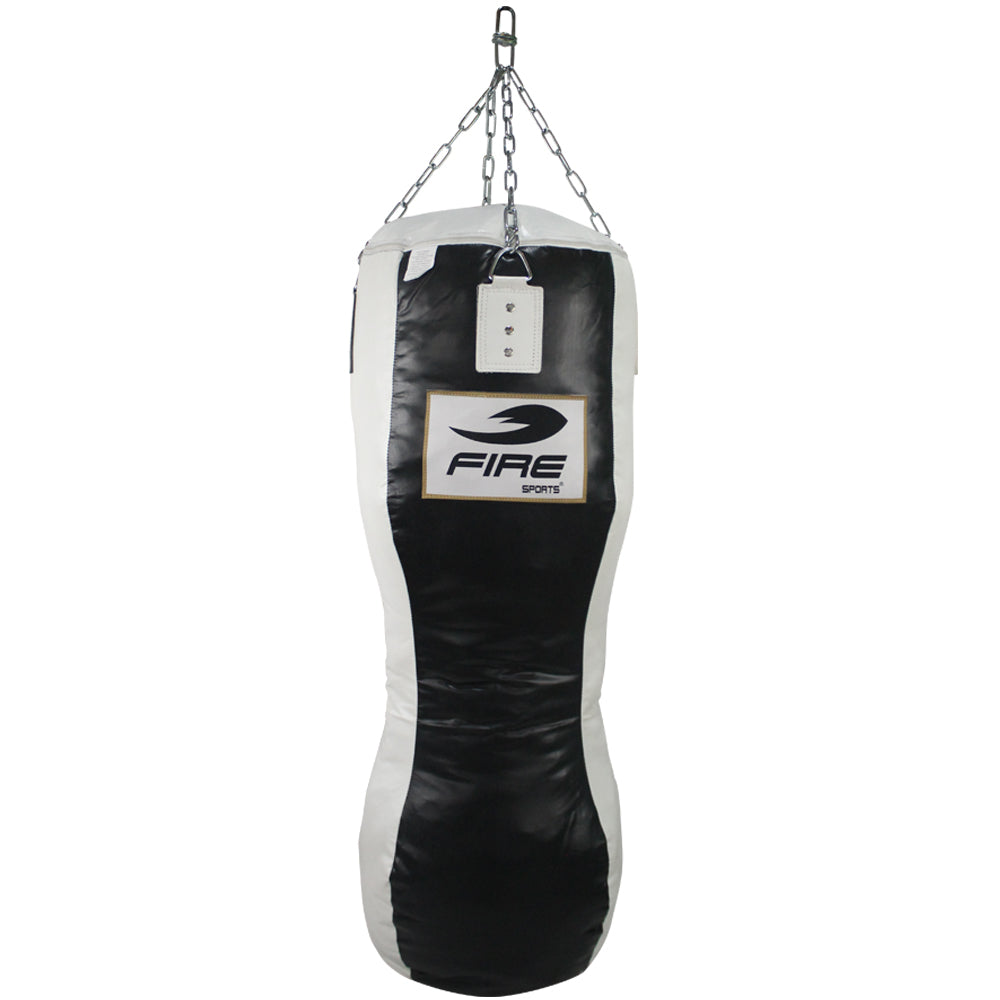 Costal de box cuerpo PU Fire Sports para Gimnasio negro/blanco