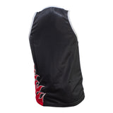 Camiseta varonil Negra Flama Roja