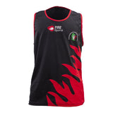 Camiseta varonil Negra Flama Roja