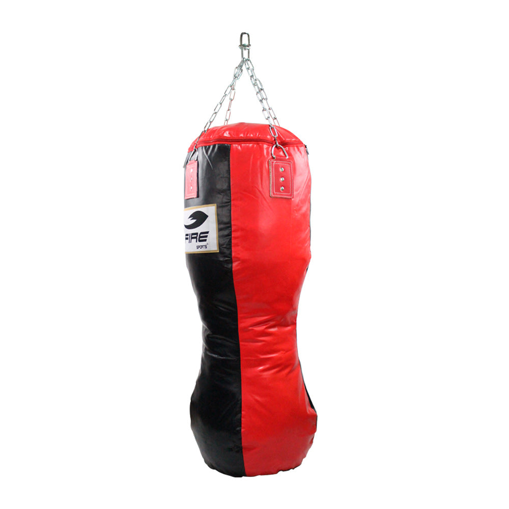 Costal de box cuerpo PU Fire Sports para Gimnasio negro/rojo