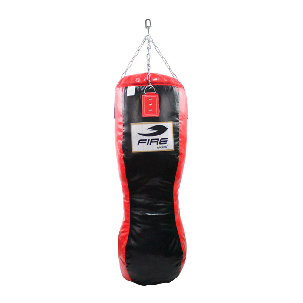 Costal de box cuerpo PU Fire Sports para Gimnasio negro/rojo