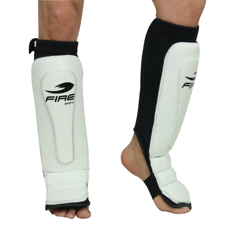 Espinilleras de PIEL TIPO CALCETA para artes marciales