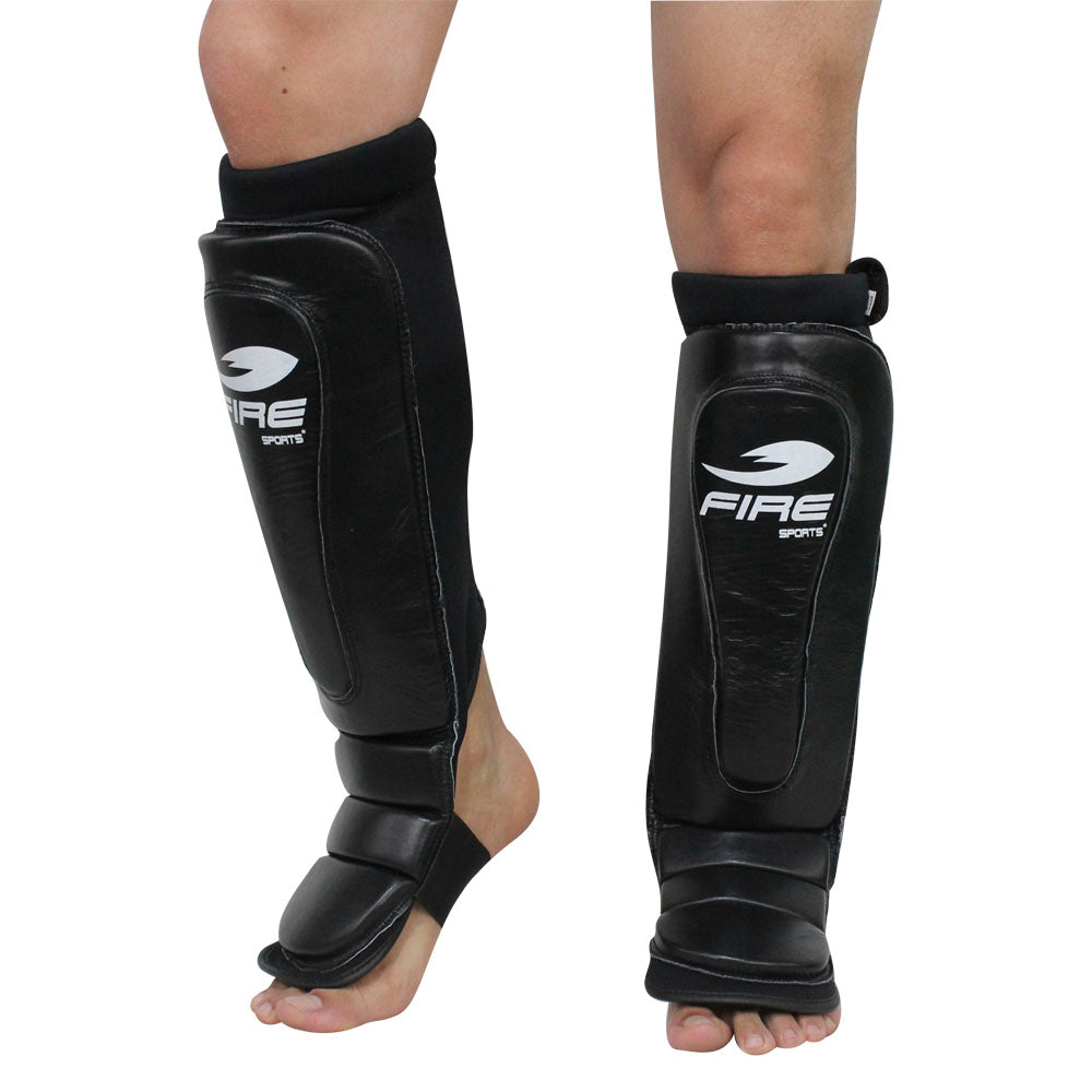 Espinilleras de PIEL TIPO CALCETA para artes marciales