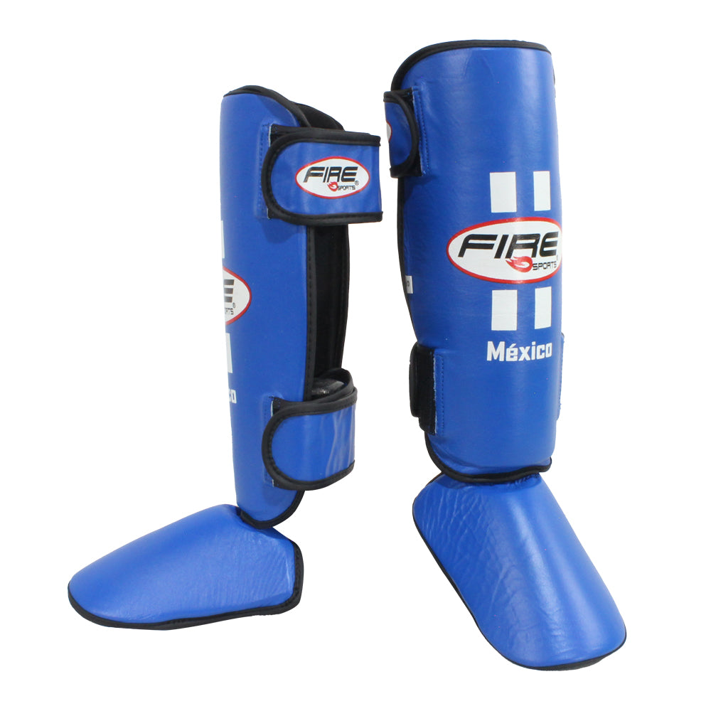 Espinilleras de PIEL TIPO ABIERTA para Artes Marciales