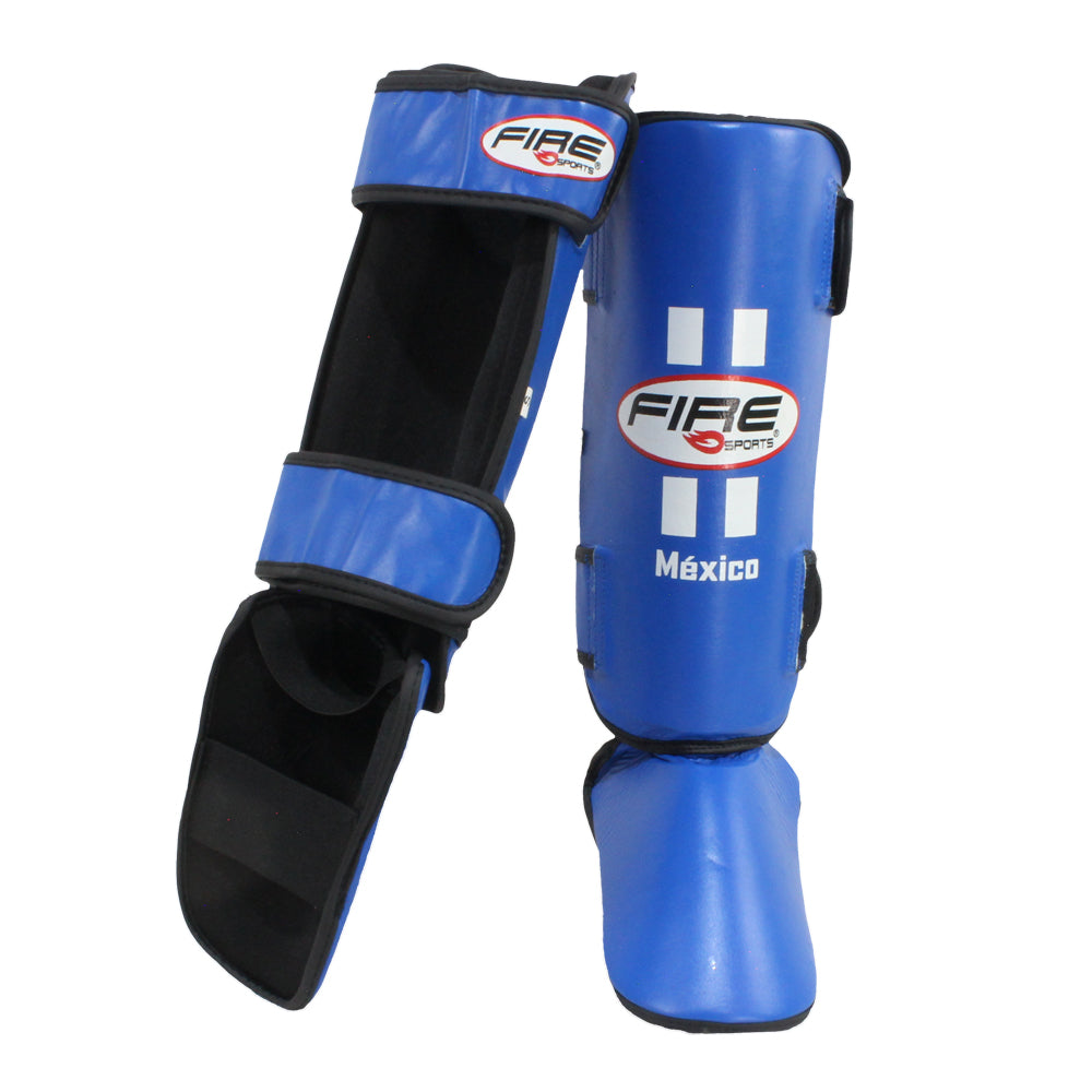 Espinilleras de PIEL TIPO ABIERTA para Artes Marciales