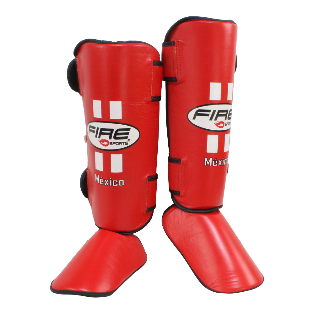 Espinilleras de PIEL TIPO ABIERTA para Artes Marciales