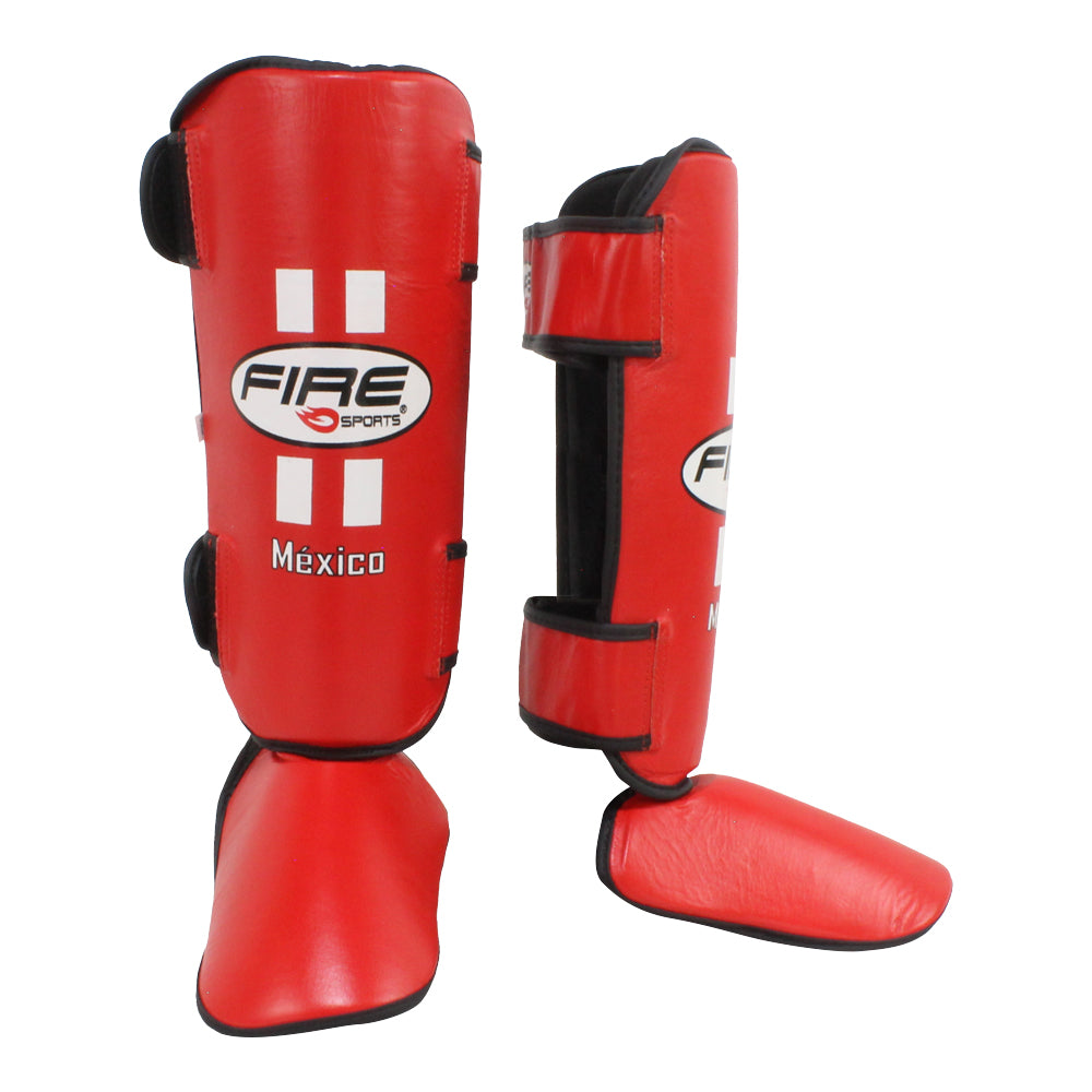 Espinilleras de PIEL TIPO ABIERTA para Artes Marciales