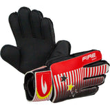 Par de Guantes de portero para futbol Fire Sports, palma de neopreno.