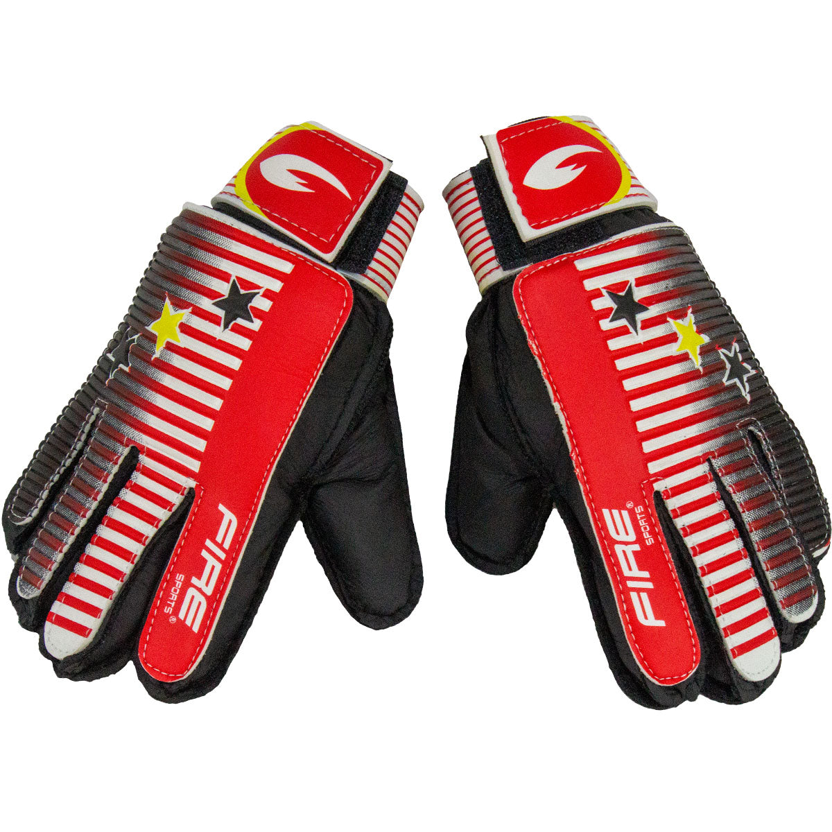 Par de Guantes de portero para futbol Fire Sports, palma de neopreno.