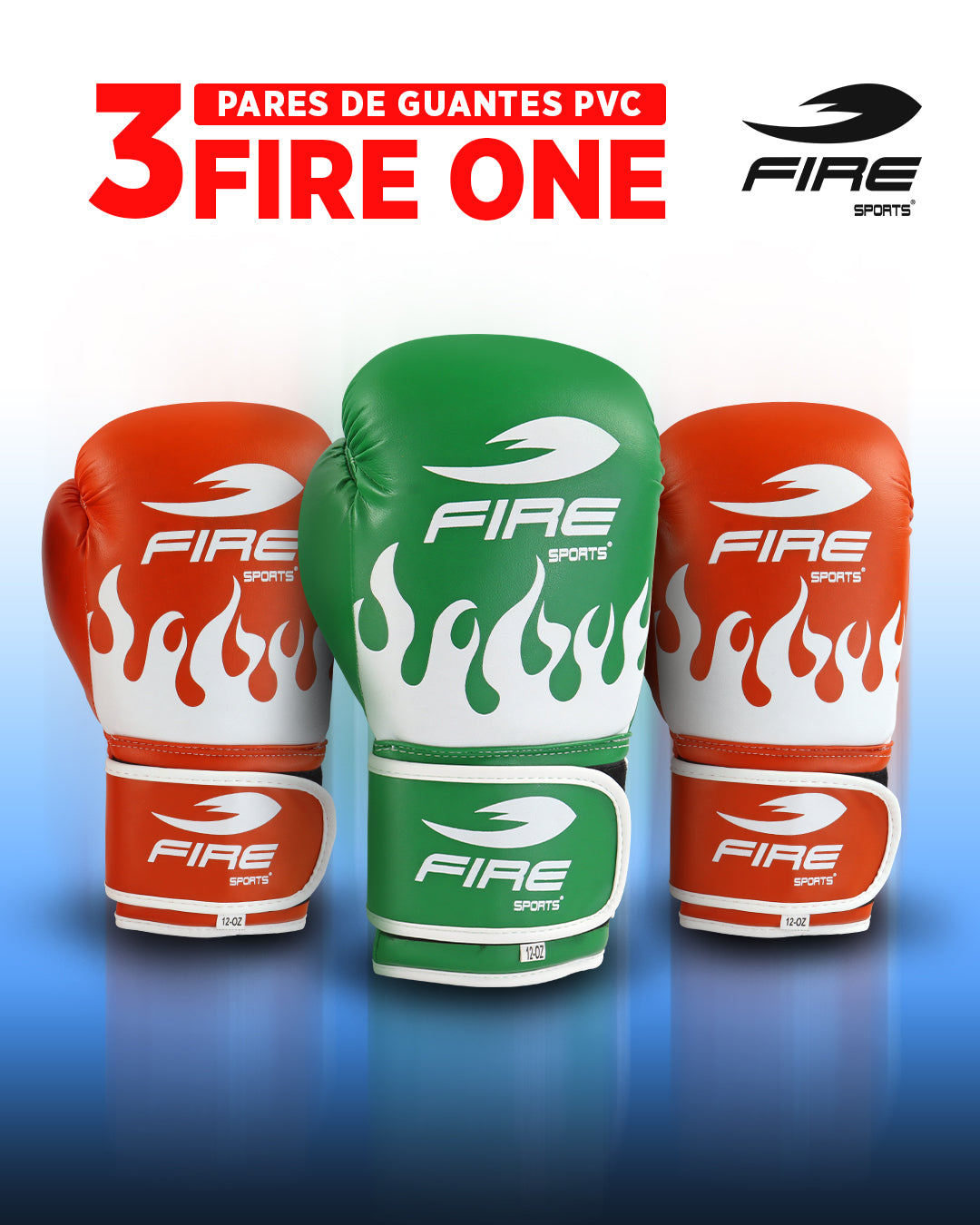 3 Pares de Guantes Fire One Colores VERDE/NARANJA
